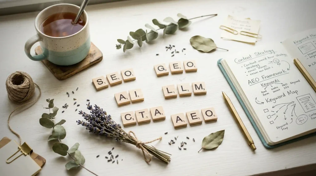 James Burgin's marketing and AI terminology guide for natural health practitioners — Thriving Practitioners glossary covering SEO, GEO, AEO, LLM, and 70+ terms